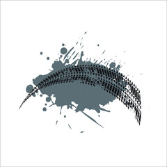tire tracks splah vector
