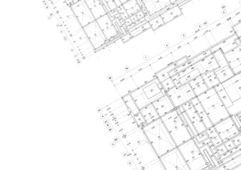 Fototapeta premium Write a blueprint architecture for building.