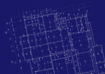 Fototapeta premium Write a blueprint architecture for building. 