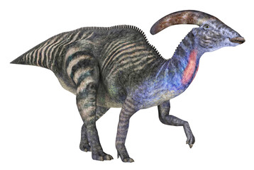 Fototapeta na wymiar Dinosaurier Parasaurolophus, Freisteller