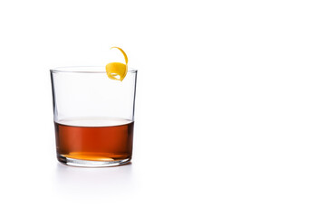 New Orleans sazerac cocktail isolated on white background