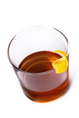 New Orleans sazerac cocktail isolated on white background
