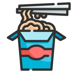 noodles line icon