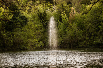 Naklejka premium A fountain in a public park