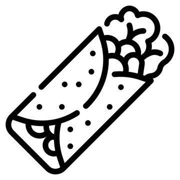 burrito line icon