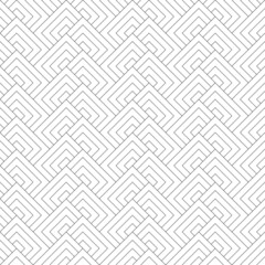 Seamless geometric pattern. Simple black lines on a white background. Print for textiles, packaging. Vector illustration.