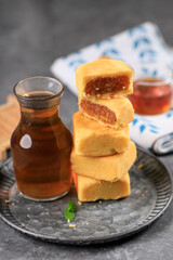 Delicious Taiwan Pineapple Tart, Melted Pie Crust with Pineapple Jam Inside, Usually Come with Square or Rectangle Shape