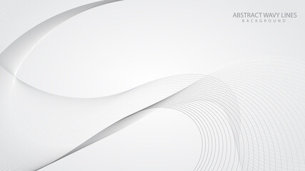 Abstract elegant white background with flowing line waves