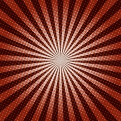Brown Sunburst Pattern Background. Sunburst with rays background. Vector illustration. Brown radial background. Halftone background.
