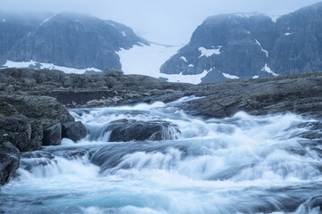 Fototapeta na wymiar River in the Hardangervidda mountain area in Norway