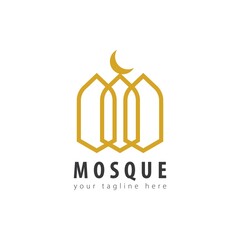Simple Mosque Logo Template Design. Creative Mosque Symbol, Mosque Icon
