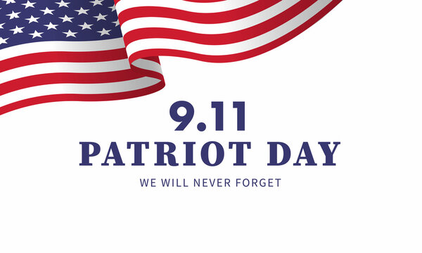 Patriot day USA Never forget 9.11 vector poster - vector Illustration.