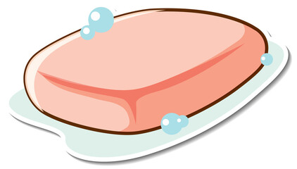 Sticker design with a bar of soap isolated