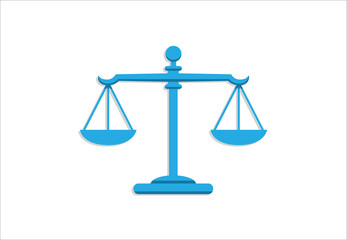 scale of justice flat icon. law court symbol illustration for web and application. blue color