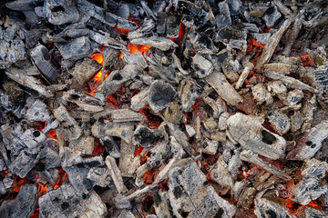 Smoldering embers as a background image