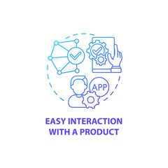 Easy interaction with product concept icon. Product usage abstract idea thin line illustration. Usability. Assistive technology. Human-computer interaction. Vector isolated outline color drawing