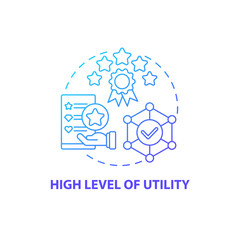 High utility level concept icon. Product usage abstract idea thin line illustration. Design functionality. User-centered design process. Targeting clients goals. Vector isolated outline color drawing