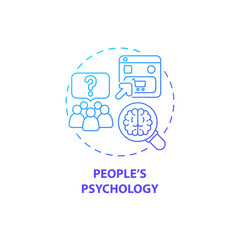 People psychology concept icon. UX design abstract idea thin line illustration. Predicting customer behavior. Focus on end-user interaction with product. Vector isolated outline color drawing