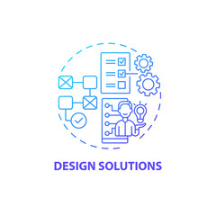 Design solutions concept icon. User-centered work process abstract idea thin line illustration. Achieving business needs. Attractive customer interface. Vector isolated outline color drawing