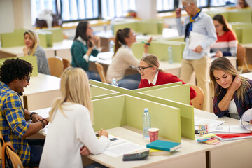 Students having good time at a lecture