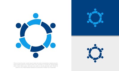 Fototapeta na wymiar Human Resources Consulting Company, Global Community Logo. Social Networking logo designs. 