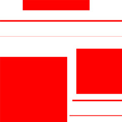 red squares and lines on  white background