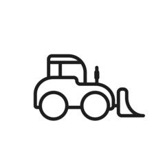 bulldozer line icon. heavy machinery symbol. isolated vector image