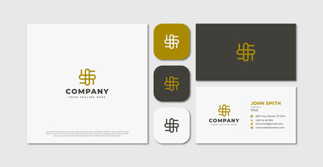 Fototapeta na wymiar Minimalist luxury jewelry logo design and business card
