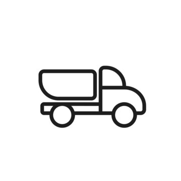 dump truck line icon. cargo transportation symbol. isolated vector image