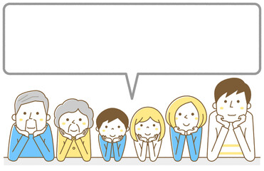 家族　三世代　ふきだし