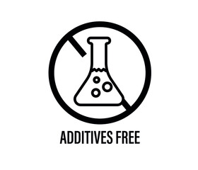 No added preservatives icon. Chemical artificial free food. No additives vector symbol logo.