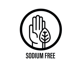 sodium free icon. vector sign. black and white logo