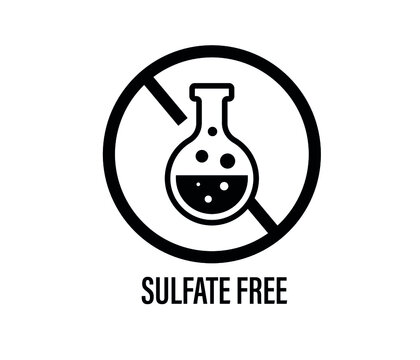 Free Sulfate Ion.  Vector Sign. Black And White Logo