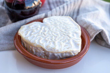 Cheese collection, French cheese from Normandy region, heart-shaped neufchatel