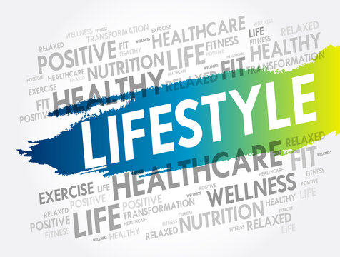 LIFESTYLE word cloud background, health concept background