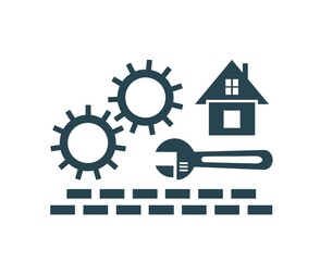 Vector illustration icon for repair, installation and maintenance and construction work.	