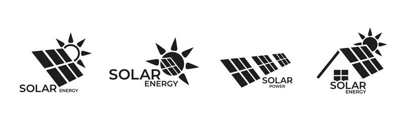 solar energy logo set. sustainable, renewable and alternative energy symbols © Назарій
