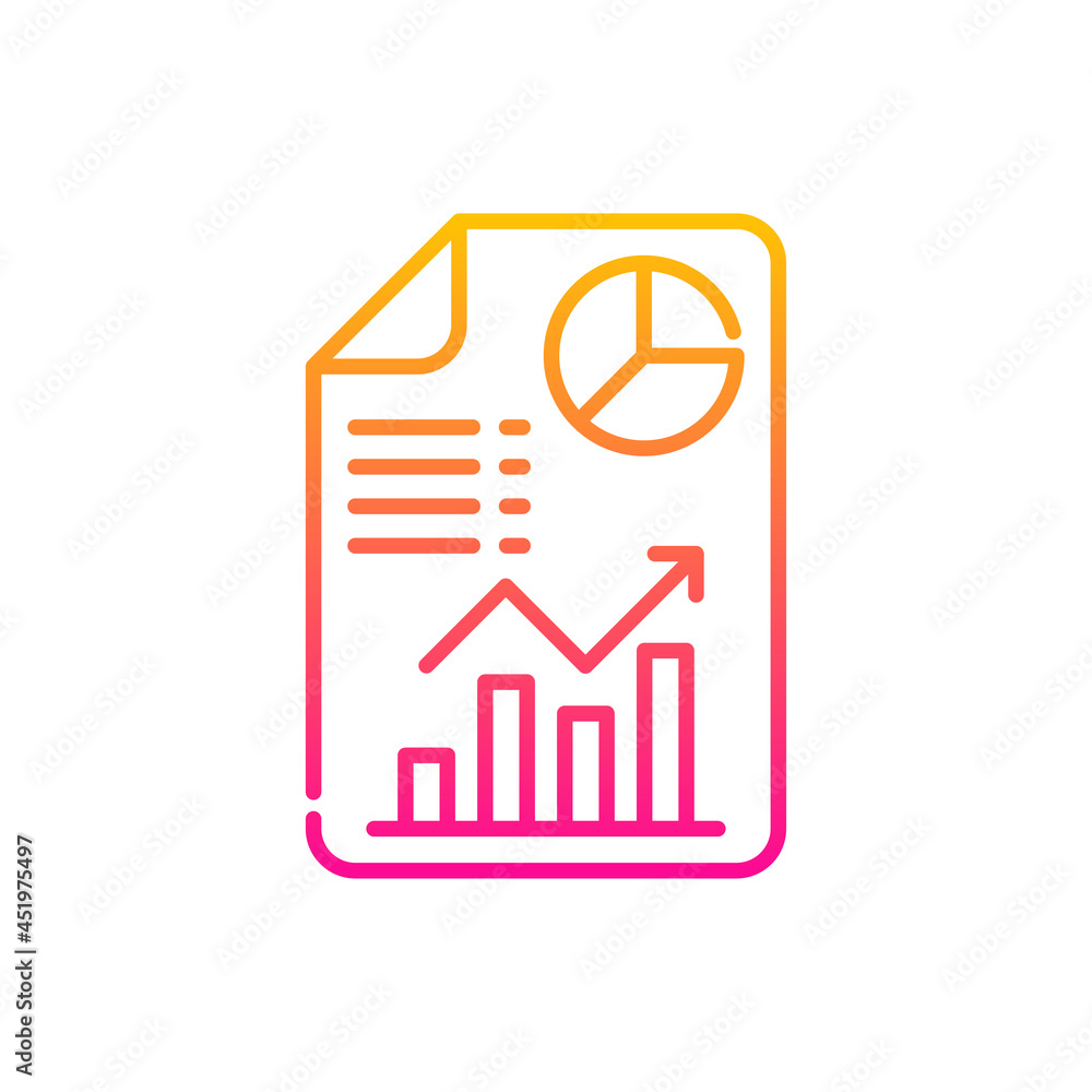Poster statistical evaluation vector gradient icon style illustration. eps 10 file
