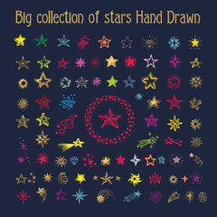 Collection of stars of various shapes