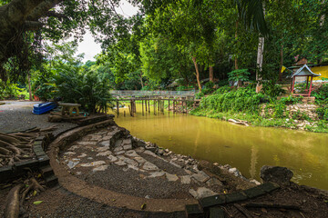 natural park at Wat Umong Suan Puthanatham is a Buddhist temple in the historic centre and is a Buddhist temple is a major tourist attraction with green forest nature in Chiang Mai,Thailand.