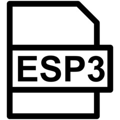 ESP3 File Format Vector line Icon Design