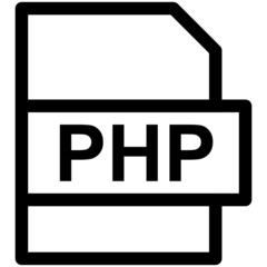 PHP File Format Vector line Icon Design