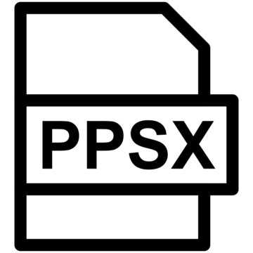PPSX File Format Vector line Icon Design