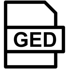 GED File Format Vector line Icon Design