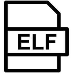 ELF File Format Vector line Icon Design