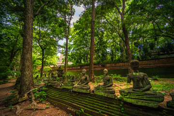 Ancient buddha figures Wat Umong Suan Puthatham is a Buddhist temple in the historic centre and is...