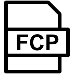 FCP File Format Vector line Icon Design