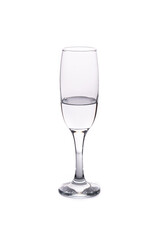 Champagne glass isolated on white background.