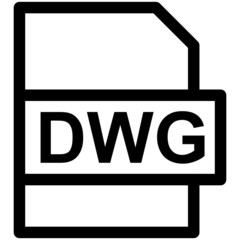 DWG File Format Vector line Icon Design