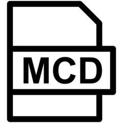MCD File Format Vector line Icon Design